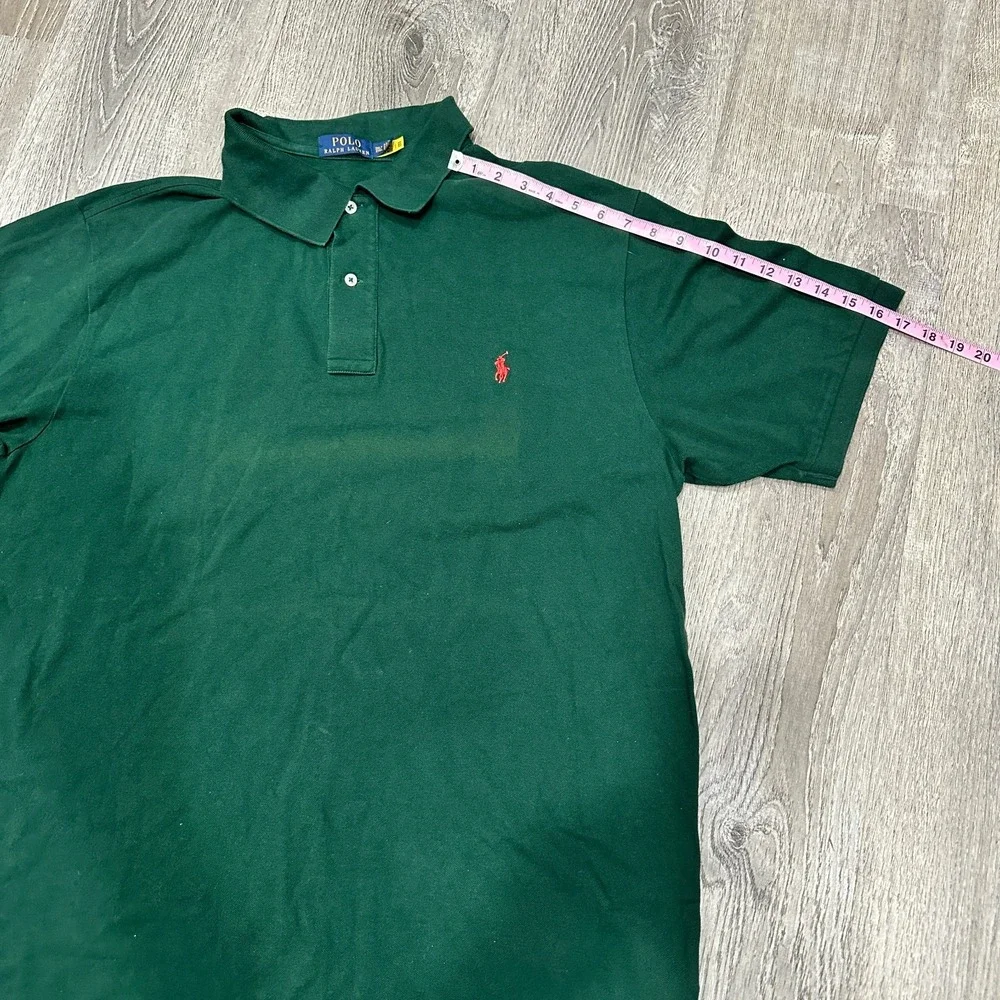 Polo Ralph‎ Lauren Polo Shirt Men's 2XLT Green Breathable Red Pony Casual Shirt
